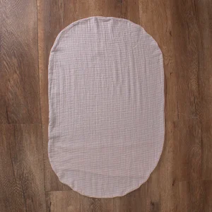 Funda Nido Muselina Rayita Rosa