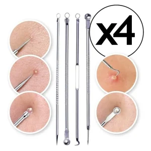 Extractor de Puntos Negro Comedones Kit Saca Granos Anti Acné