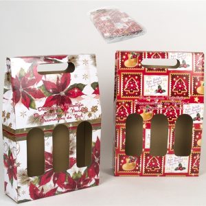 Caja Regalo 3 Botellas Decorada 27×8,5×40 cm