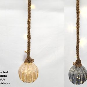 Bola navidad cristal ahumado 24led 15cm
