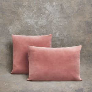 Funda cojín terciopelo reversible rosa