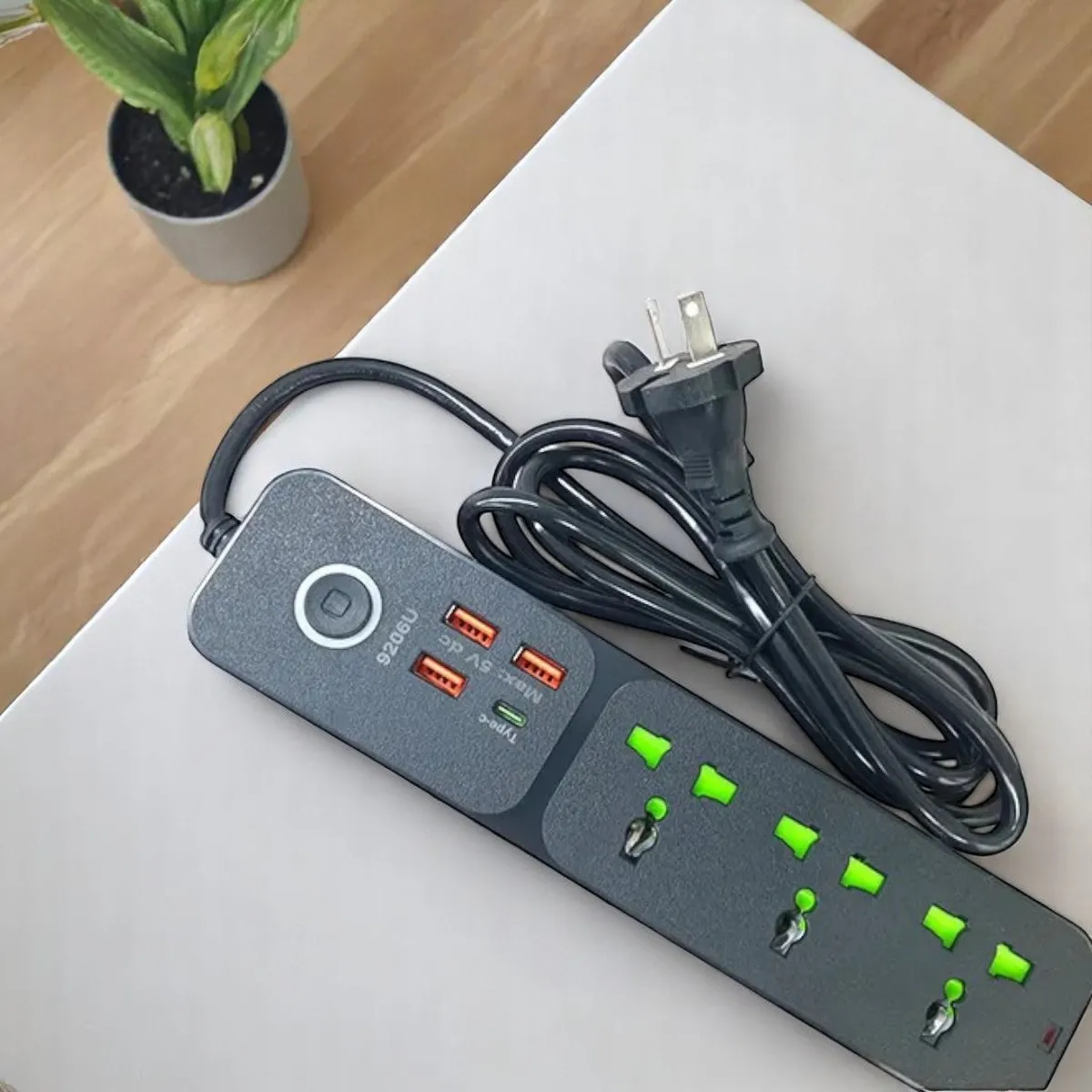 Zapatilla Eléctrica Inteligente con 8 Tomas y 4 Puertos USB – 220V - Imagen 3