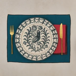 Pack 4 Individual lino borde negro