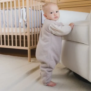 Saco con pies cuadritos café