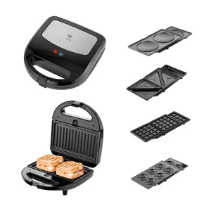 Sandwichera waflera 5 en 1 - Sandwiches, hot cakes, waffles, donas y paninis