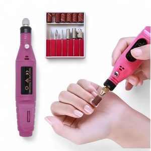 Torno Para Uñas Con Velocidad Ajustable Y 6 Puntas Intercambiables