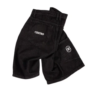 Short corto centro brand   negro