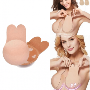 Corpiño Invisible Levanta Busto Conejito Pezoneras Silicona