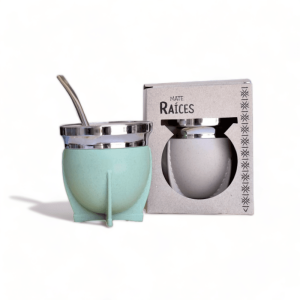 Mate  Con Bombilla Plastico Raices Y Caja Varios Colores