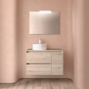 Mueble de baño NOJA 850 2 cajones y 1 puerta derecha-Encimera