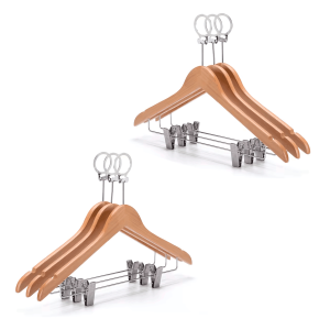 [MAYORISTA++] 100 Percha de Madera Antirrobo Con Broches