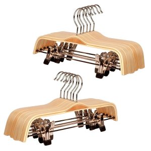 [MAYORISTA++] 100 Perchas de Madera Laminadas Con Broche