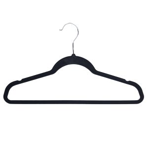 Percha de Terciopelo Negro Para Ropa