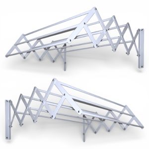 Tender Extensible de Pared Acordeón 80cm | Perchero de Acero para Ropa y Toallas