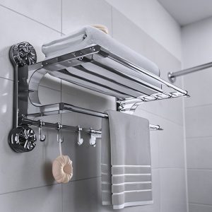 Toallero Plegable con Ventosa de Succión | Organización de Baño Multifuncional